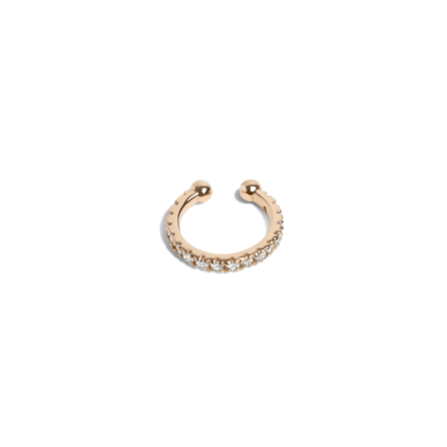 Mini Ear Cuff with Diamonds - Gold, White