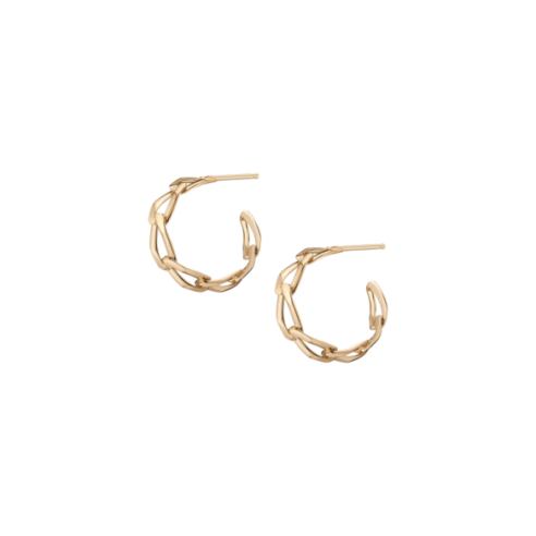 Open Link Gold Hoop Earrings - Gold