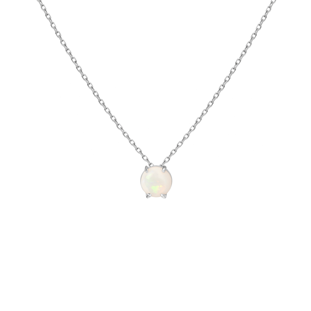 Oval Cut Opal Pendant Necklace 0.45ct in 9ct Gold | QP Jewellers