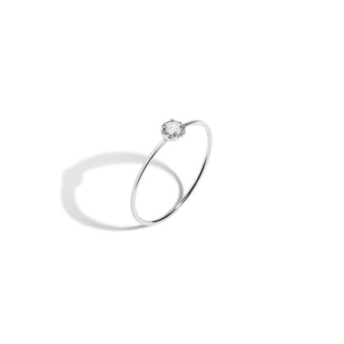 Midi Stackable Diamond Ring - Gold, White