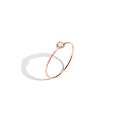 Midi Stackable Diamond Ring - Gold, Pink