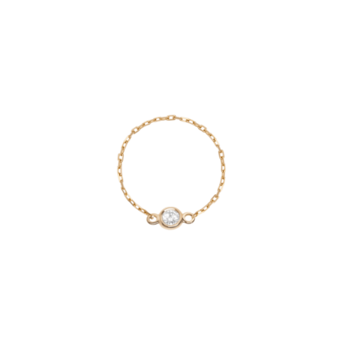 Diamond Bezel Ring - Gold, White