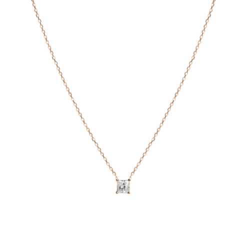 Large Diamond Pendant Necklace - Gold, White
