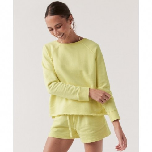 Sunny Lime Essential Raw-Hem Sweatshirt