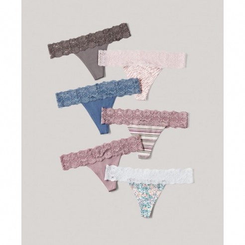 Best Sellers 2 Lace-Waist Thong 6-Pack
