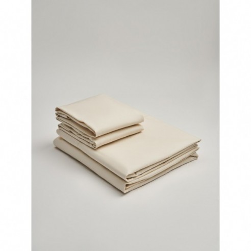 Organic and Fairtrade Cool + Crisp Cotton Bed Sheet Set / Natural / Split King