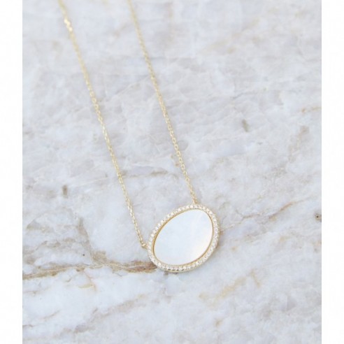 Mother of Pearl Pendant Necklace -Mother Of Pearl