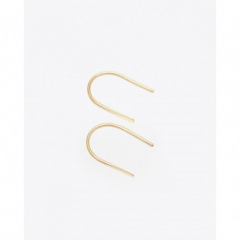Hammered Brass Hook Earrings in Brass by Nisolo