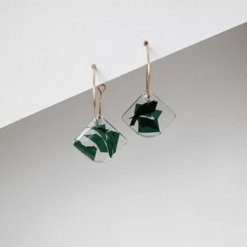 Remi Dark Green Upcycled Mini Earrings by Giulia Letzi + META Jewelry