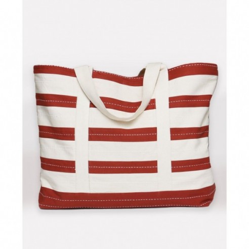 Stripe Canvas Tote Bag - Rust by Anchal