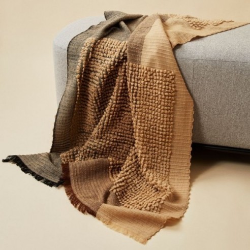 Macaroon Merino Wool Throw Blanket by Studio Variously