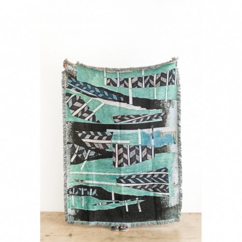 Tiebele Upcycled Woven Throw Blanket by k-apostrophe
