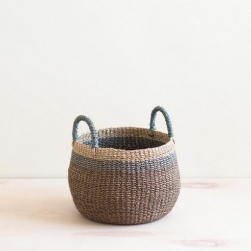 Brown Tabletop Bulge Basket with Handles by LIKHA