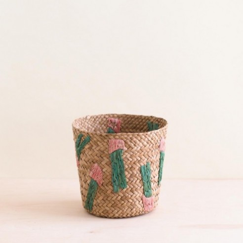 Cactus Embroidery Basket by LIKHA