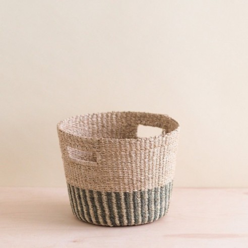Gray + Natural Tapered Basket by LIKHA