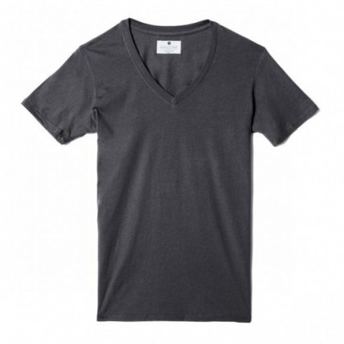 Short Sleeve V Neck T-Shirt - dark grey
