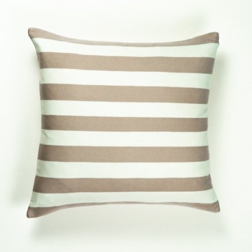 Santiago Cabana Stripe Throw Pillow - Tan by Archive New York
