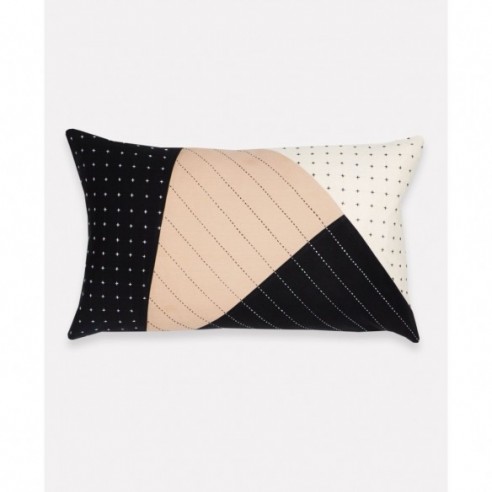 Saral Colorblock Lumbar Pillow by Anchal