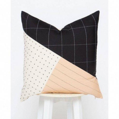 Saral Colorblock Throw Pillow by Anchal