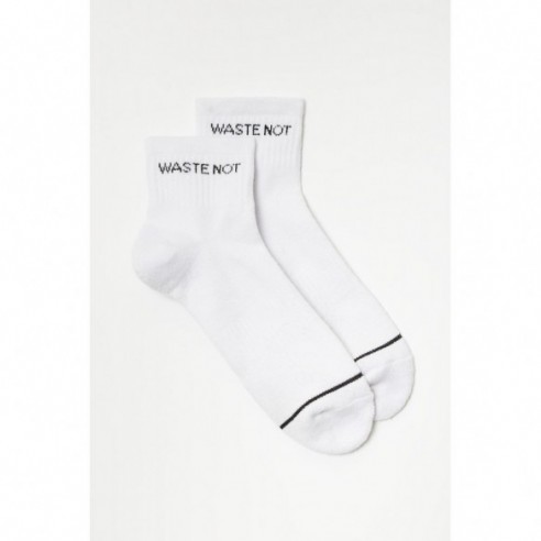 White Waste Not Quarter Crew Sock