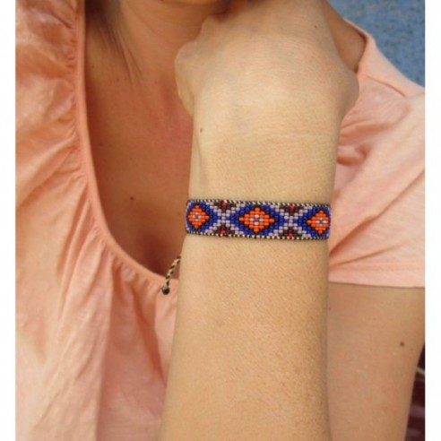 Blue Beaded Bracelet by Pachamama Native Art