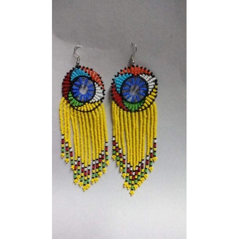 African Earrings Beaded Earrings by Naruki Crafts