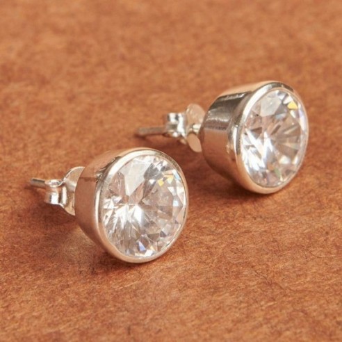 CLEAR Crystal Earrings by Silver Jewelry Zone