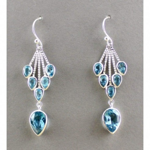 Blue Topaz Earrings by Maya Studio