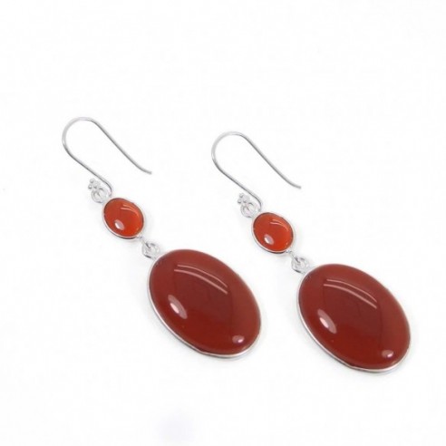Red Onyx Dangle Bezel Earrings by Ishu gems