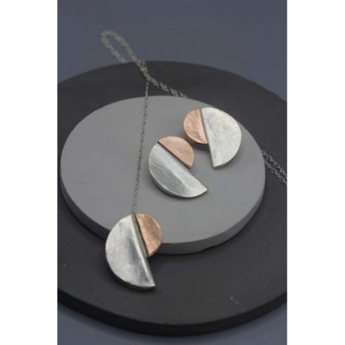 Bauhaus inspired Silver stud Earrings by Silvertales Jewelry