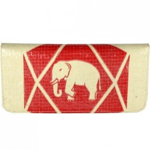 Elephant Brand Recycled Cement Bag Long Women’s Fold Out Wallet Fair Trade 