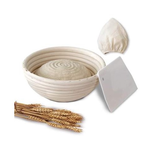 10-inch Round Banneton Bread Proofing Basket Set