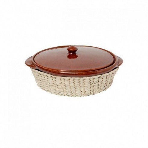 Round Casserole Dish with Lid - S - Burnt Brown